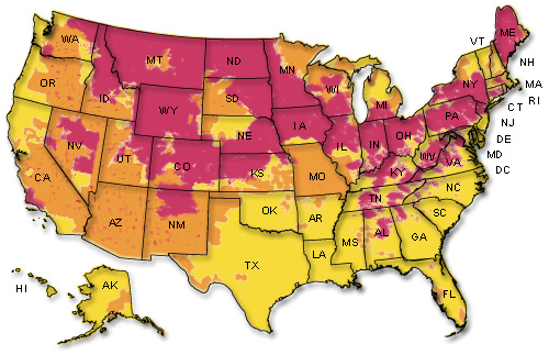 Home Inspection Services Pillar - Us Radon Heat Map Zone All 
